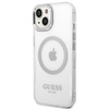 Guess GUHMP14MHTRMS iPhone 14 Plus / 15 Plus 6.7" srebrny/silver hard case Metal Outline Magsafe