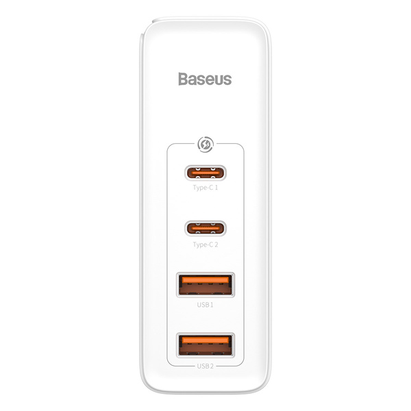 Baseus GaN2 Pro szybka ładowarka sieciowa 100W USB / USB Typ C Quick Charge 4+ Power Delivery biały (CCGAN2P-L02)