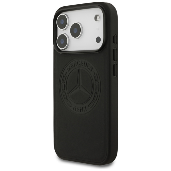Etui Mercedes Leather Vintage Logo       MagSafe do iPhone 17 Pro czarny