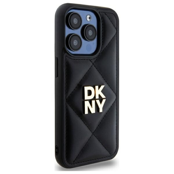 DKNY DKHCP15LPQDSLK iPhone 15 Pro 6.1"   czarny/black Quilted Stack Logo