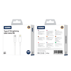 JELLICO cable B1 USB-C - Lightning PD 20W 1M White