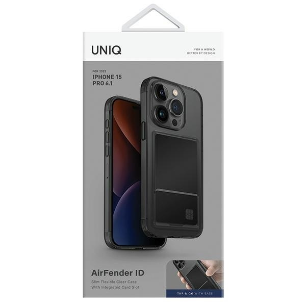 Uniq Air Fender ID Cardslot case for iPhone 15 Pro - gray