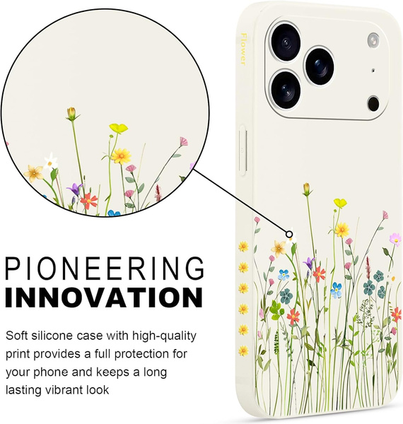 Pnakqil Iphone 17 Case Flowers White