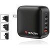 Ładowarka sieciowa Verbatim Mini GaN     100W 3xUSB-C PD/1x USB-A QC czarny 32231