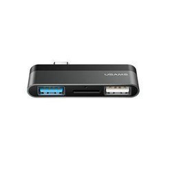 USAMS US-SJ463 TYPE-C MINI HUB 2XUSB+MICRO SD SZARY