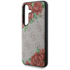 Etui Guess Leather 4G Flowers Print      Metal Classic Logo MagSafe Samsung Galaxy S25 różowy