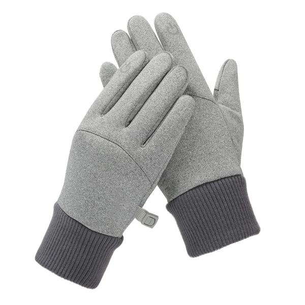 MEN'S INSULATED SPORTS PHONE GLOVES - GRAY