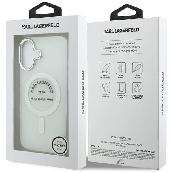 Etui Karl Lagerfeld IML Karl RSG Logo    MagSafe do iPhone 17 przezroczysty