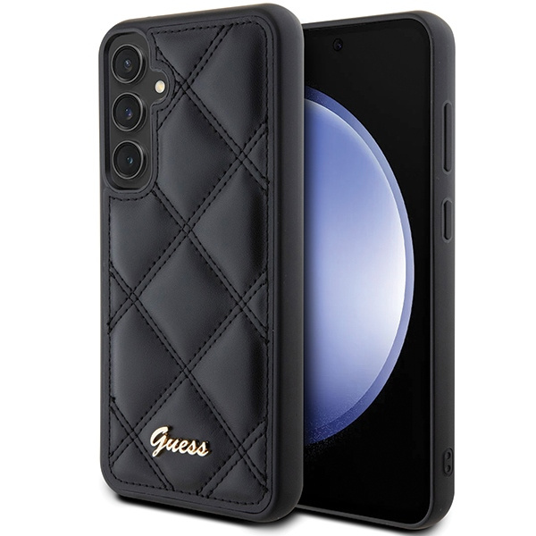 Guess GUHCS23FEPSQSQSK S23 FE S711czarny/black hardcase Quilted Metal Logo