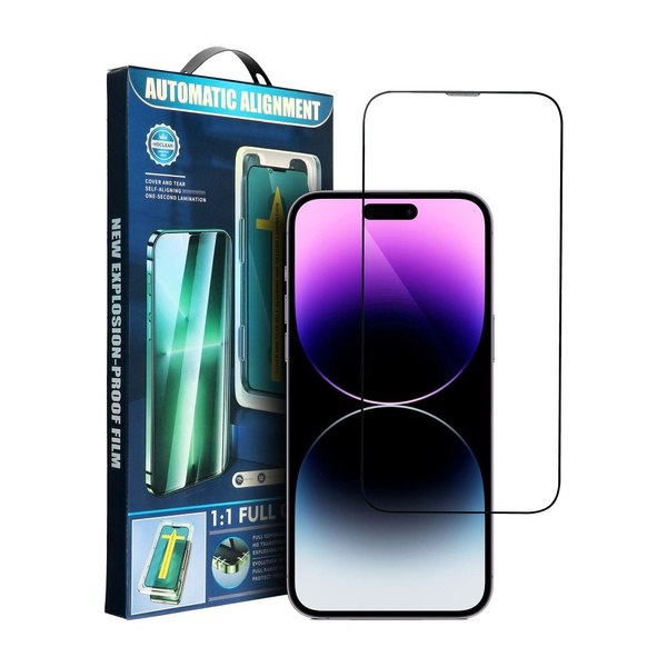 5D Full Glue Tempered Glass - do iPhone 14 Pro Max czarny + aplikator