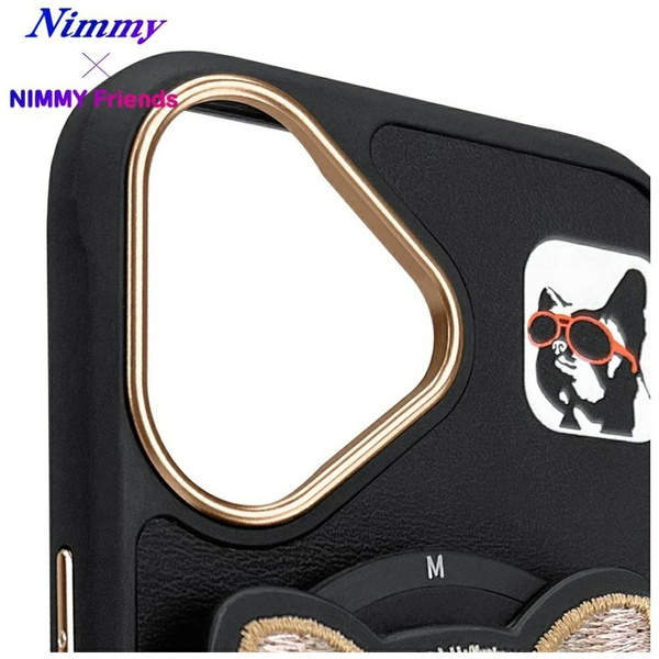 Etui Nimmy Glasses Cool Cat do iPhone 16  czarny