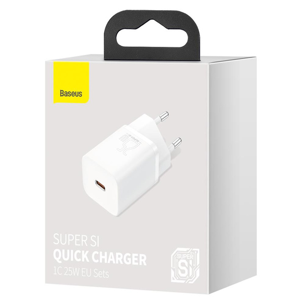 Baseus Super Si 1C szybka ładowarka USB Typ C 25W Power Delivery Quick Charge biały (CCSP020102)