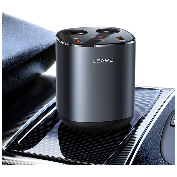 USAMS Rozgałęźnik samochodowy 2xUSB-A/1xUSB-C C28 245W szary/grey CC151TC01 (US-CC151)