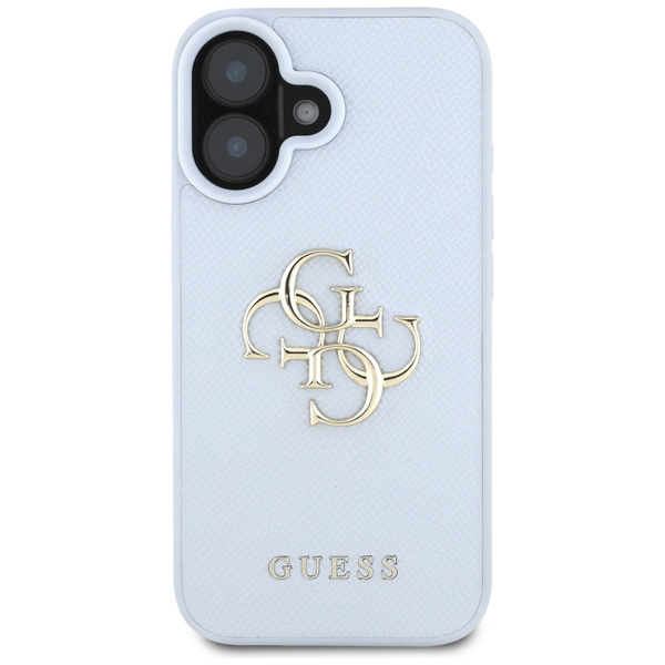 Etui Guess Grained Big 4G Logo Small     Classic Logo do iPhone 16 niebieski