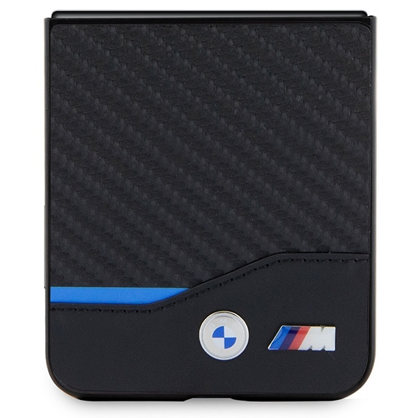 Etui BMW Leather Carbon do Samsung Galaxy Z Flip 5 - czarne