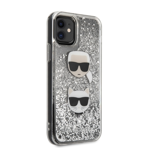 KARL LAGERFELD KLHCN61KCGLSL IPHONE 11 / XR 6.1 "HARDCASE SILVER / SILVER GLITTER KARL & CHOUPETTE
