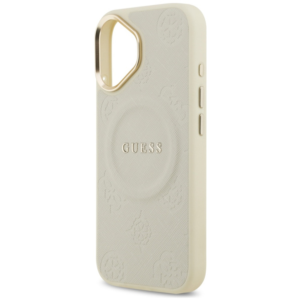 Etui Guess Peony Hot Stamp MagSafe do    iPhone 17 beżowy