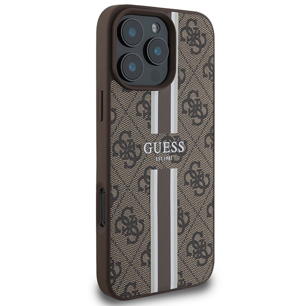 Guess GUHMP16XP4RPSW iPhone 16 Pro Max6.9" brązowy/brown hardcase 4G Printed Stripes MagSafe