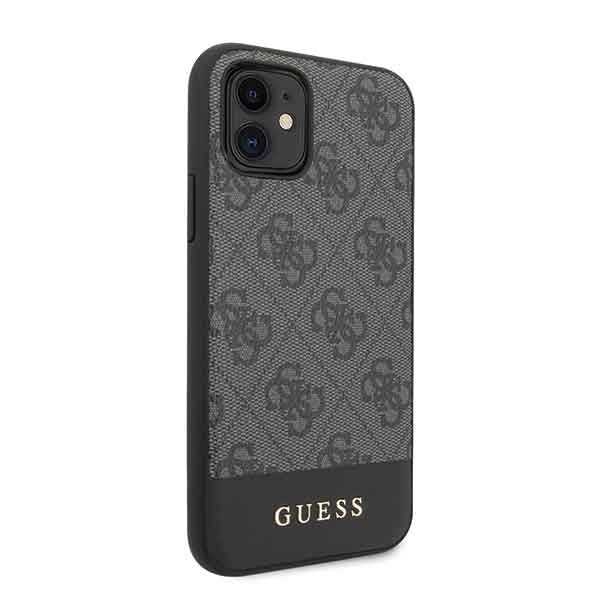 Guess GUHCN61G4GLGR iPhone 11 6,1" / Xrszary/grey hard case 4G Stripe Collection