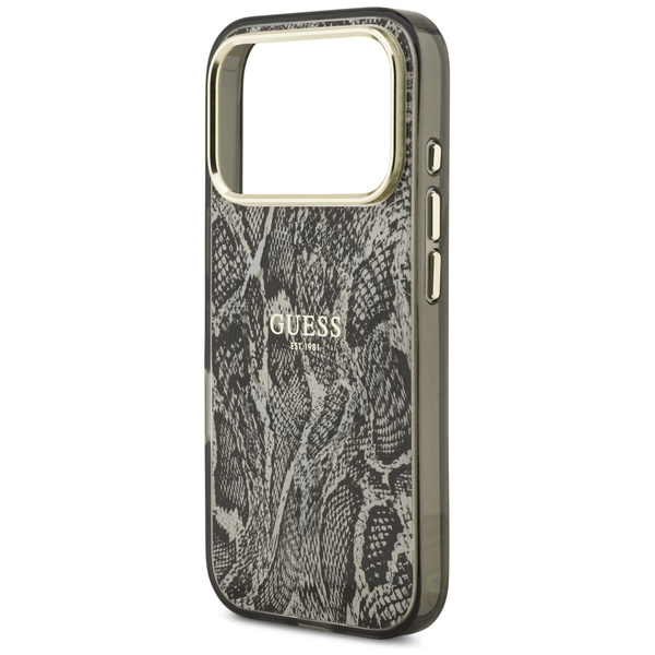 Etui Guess Python Pattern MagSafe do     iPhone 17 Pro czarny