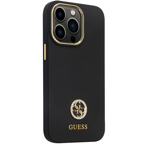 Guess GUHCP13XM4DGPK iPhone 13 Pro Max6.7" czarny/black hardcase Silicone Logo Strass 4G