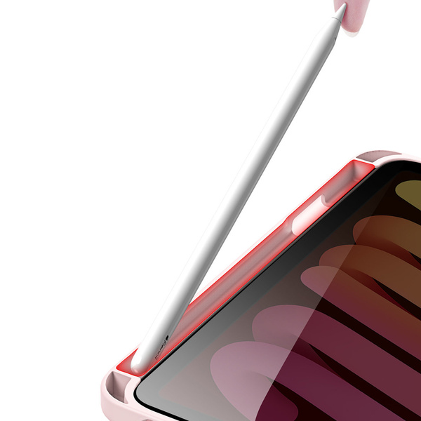 DUX DACIS MAGI CASE FOR IPAD MINI 2021 SMART COVER COVER WITH A STAND AND STORAGE COMPARTMENT ON APPLE PENCIL PINK