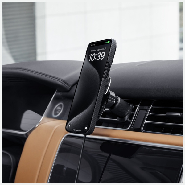 Uchwyt samochodowy z ładowarką           bezprzewodową PITAKA MagEZ Pro 2 Qi2 15W NFC Magsafe czarno szary