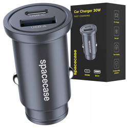 Spacecase Ładowarka samochodowa Car Charger 30W Dual Port C30AC-11 black