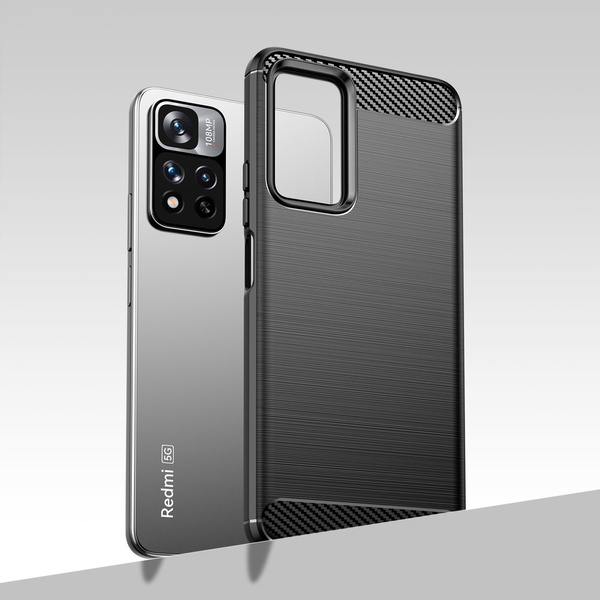 Carbon Case elastyczne etui pokrowiec Xiaomi Poco X4 NFC 5G czarny