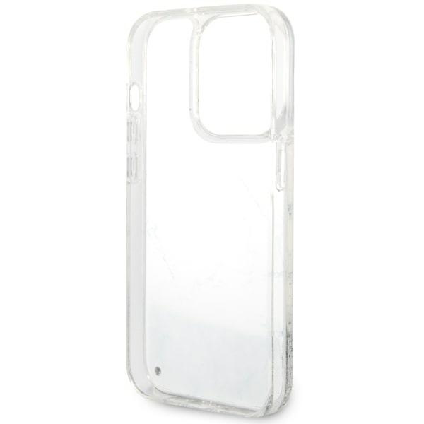 Guess GUHCP14LLCSGSGH iPhone 14 Pro 6.1"biały/white hardcase Liquid Glitter Marble