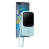 Baseus Qpow power bank 10000mAh wbudowany kabel USB Typu C 22.5W Quick Charge SCP AFC FCP niebieski (PPQD020103)