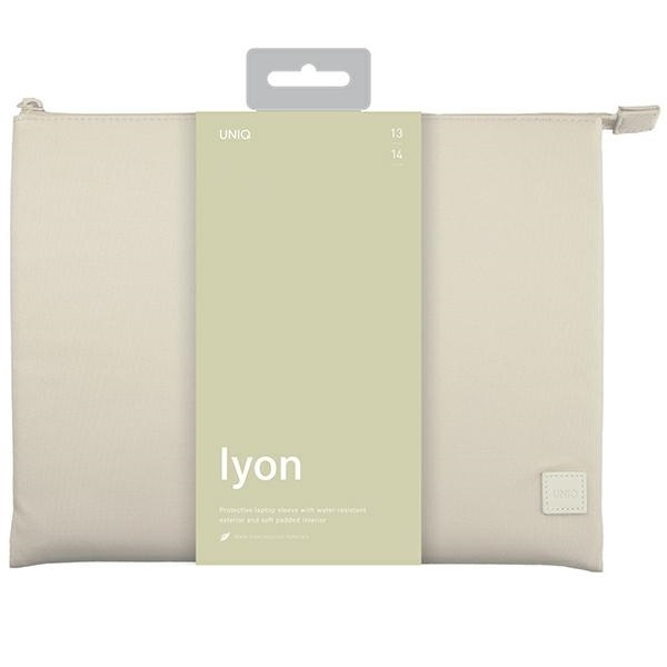 Pokrowiec UNIQ Lyon Waterproof RPET na laptopa 14" - beżowy