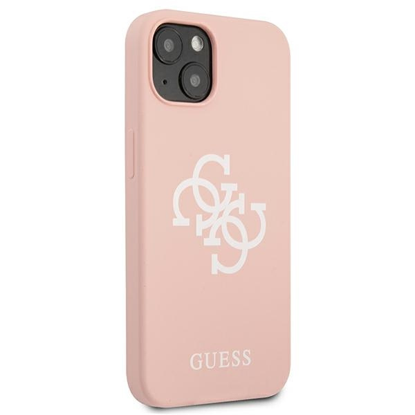 Guess GUHCP13SLS4GWPI iPhone 13 mini5,4" różowy/pink hard case Silicone 4G Logo