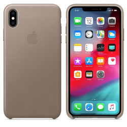 APPLE LEATHER CASE MRWR2ZM/A IPHONE XS MAX TAUPE ORYGINALNA PLOMBA