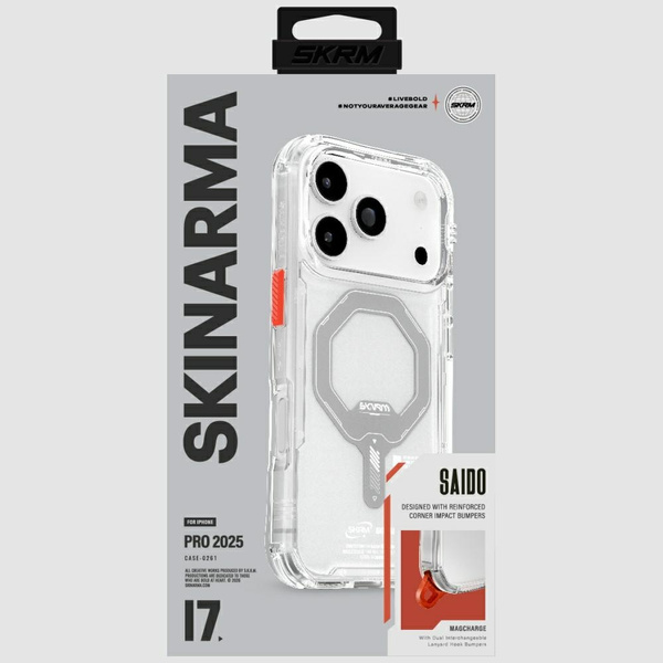 Etui Skinarma Saido do iPhone 17 Pro     Magnetic Charging przezroczysty