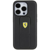 Etui Ferrari Grip Stand Metal Logo na iPhone 15 Pro Max - czarne