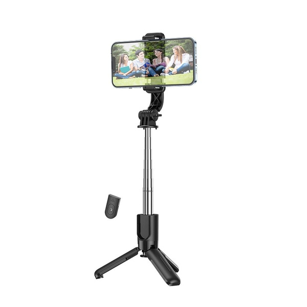Selfie stick Hoco tripod z pilotem bezprzewodowym K17 czarny