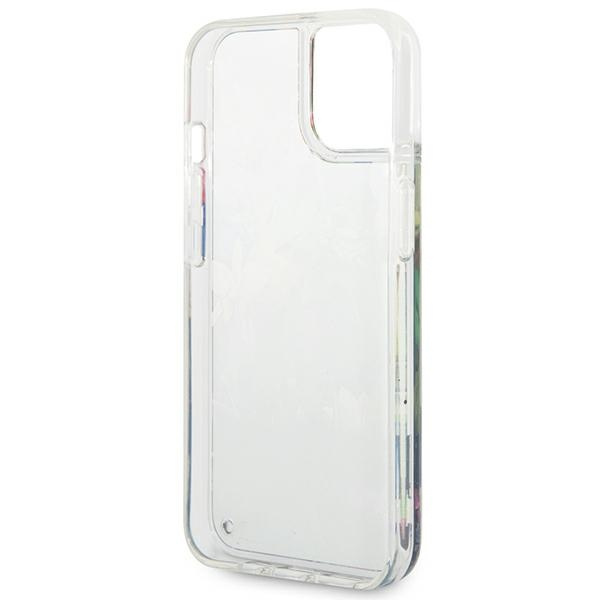 Guess GUHCP14MLFLSB iPhone 14 Plus / 15 Plus 6.7" niebieski/blue hardcase Flower Liquid Glitter