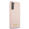 Guess GUHCS21MLSLMGLP S21+ G996różowy/pink hardcase Silicone Script Metal Logo