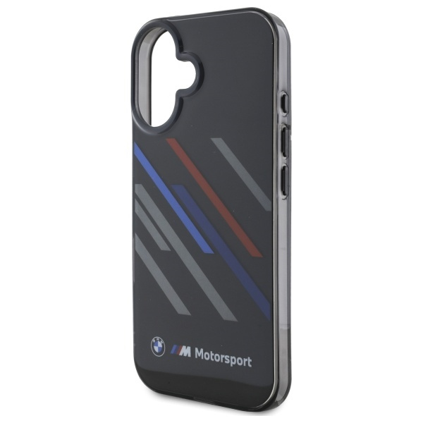 BMW BMHCP16M23HTRAK iPhone 16 Plus 6.7"   czarny/black hardcase Motorsport IML Random Stripes