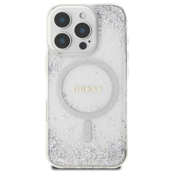 Guess GUHMP16LRGRGES iPhone 16 Pro 6.3"  srebrny/silver hardcase Resin Gradient Glitter MagSafe