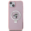 Karl Lagerfeld KLHMP15SHMRSKCP iPhone 15 6.1" pink/pink hardcase Ring Stand Karl&amp;Choupette MagSafe