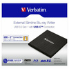 Verbatim Zewnętrzna nagrywarka SlimlineBlu-ray + kabel USB-C/USB-A czarny/black 43889