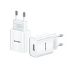 USAMS Ład. siec. 1xUSB T18 2,1A (only head) biały/white Fast Charging CC075TC01