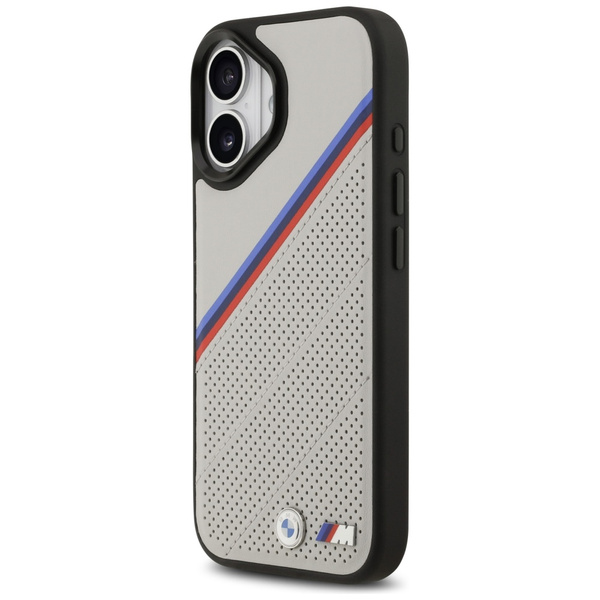 Etui BMW M Tricolor Metal Logo MagSafe   do iPhone 17 szary