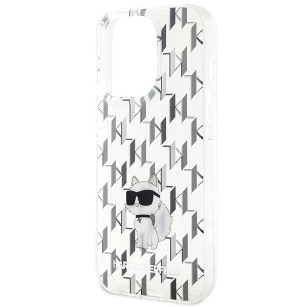 KARL LAGERFELD KLHCP15XHNCMKLT IPHONE 15 PRO MAX 6.7" TRANSPARENT HARDCASE MONOGRAM CHOUPETTE