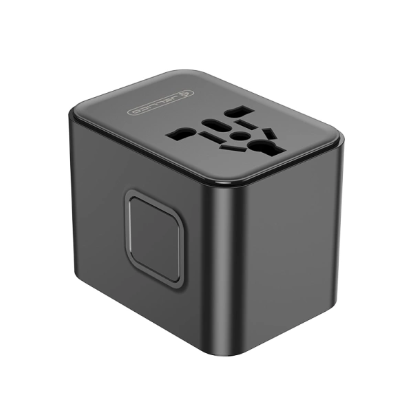 JELLICO uniwersalny adapter podróżny S9 PD 2xUSB-C + 1xUSB 3.4A Max 2500W Czarny