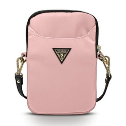 GUESS GUPBNTMLLP PINK/PINK NYLON TRIANGLE LOGO HANDBAG