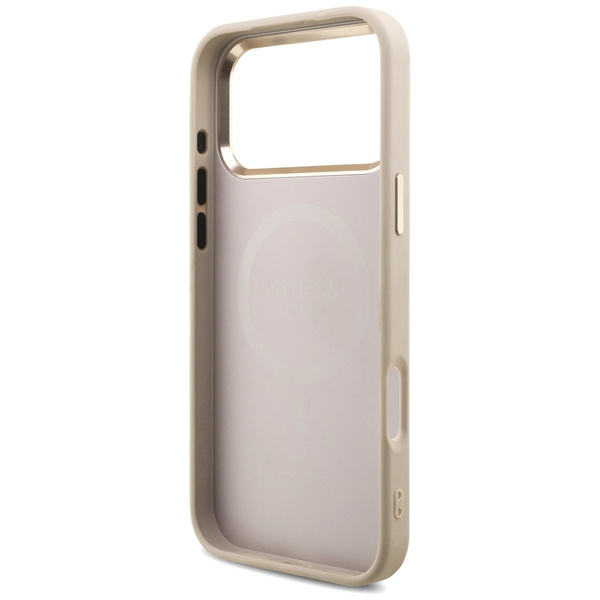 Etui Guess 4G Triangle Logo MagSafe do   iPhone 17 Pro Max różowy złoty
