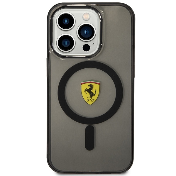 Etui Ferrari Translucent MagSafe na iPhone 14 Pro Max - czarne